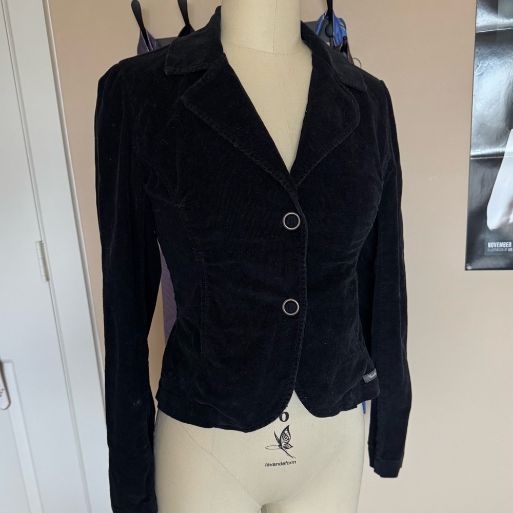 UNIONBAY Black Velvet/Corduroy Blazer